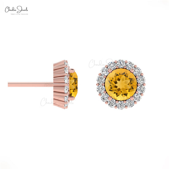 Diamond Halo Earrings