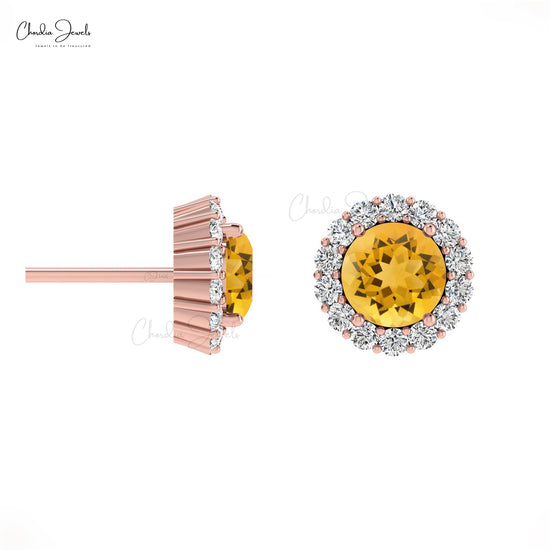 Buy Citrine Halo Earrings