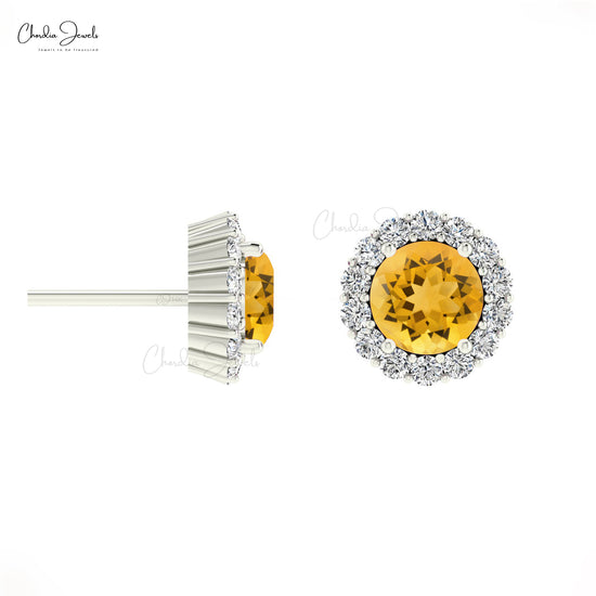 Buy Citrine Halo Earrings