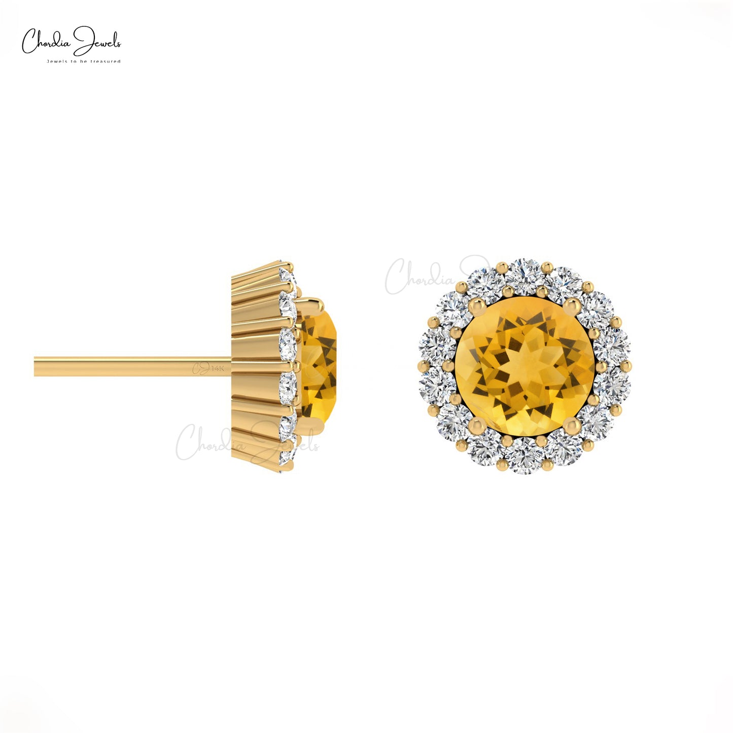 Buy Citrine Halo Earrings