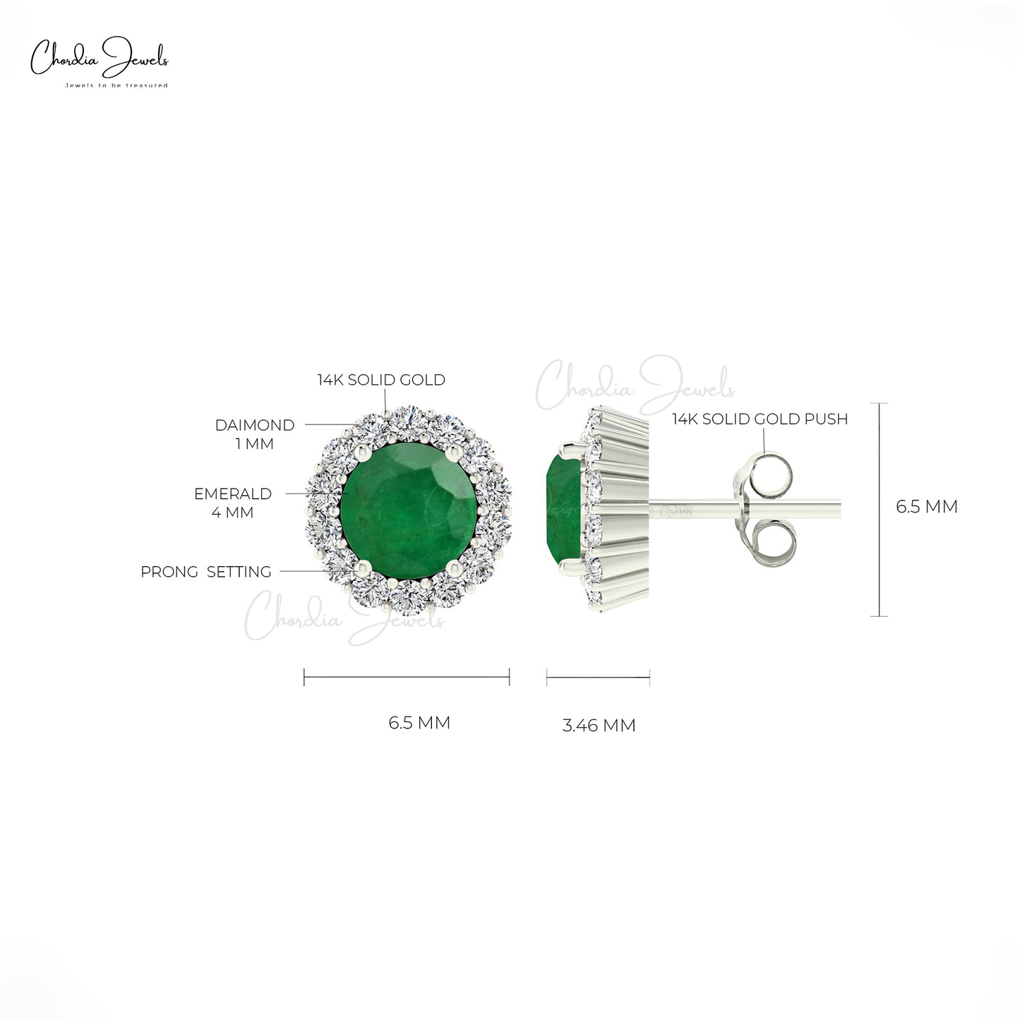 14k Solid Gold Gemstone Earrings