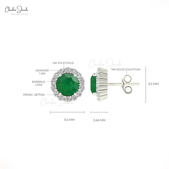 14k Solid Gold Gemstone Earrings
