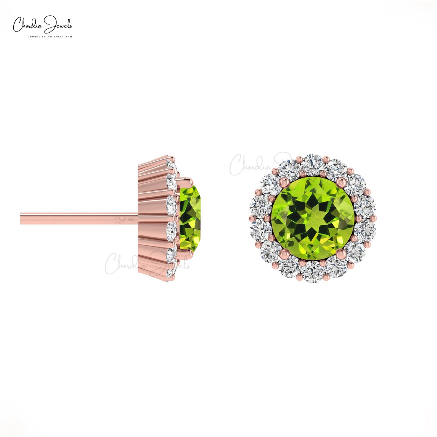Prong Set Peridot Earrings