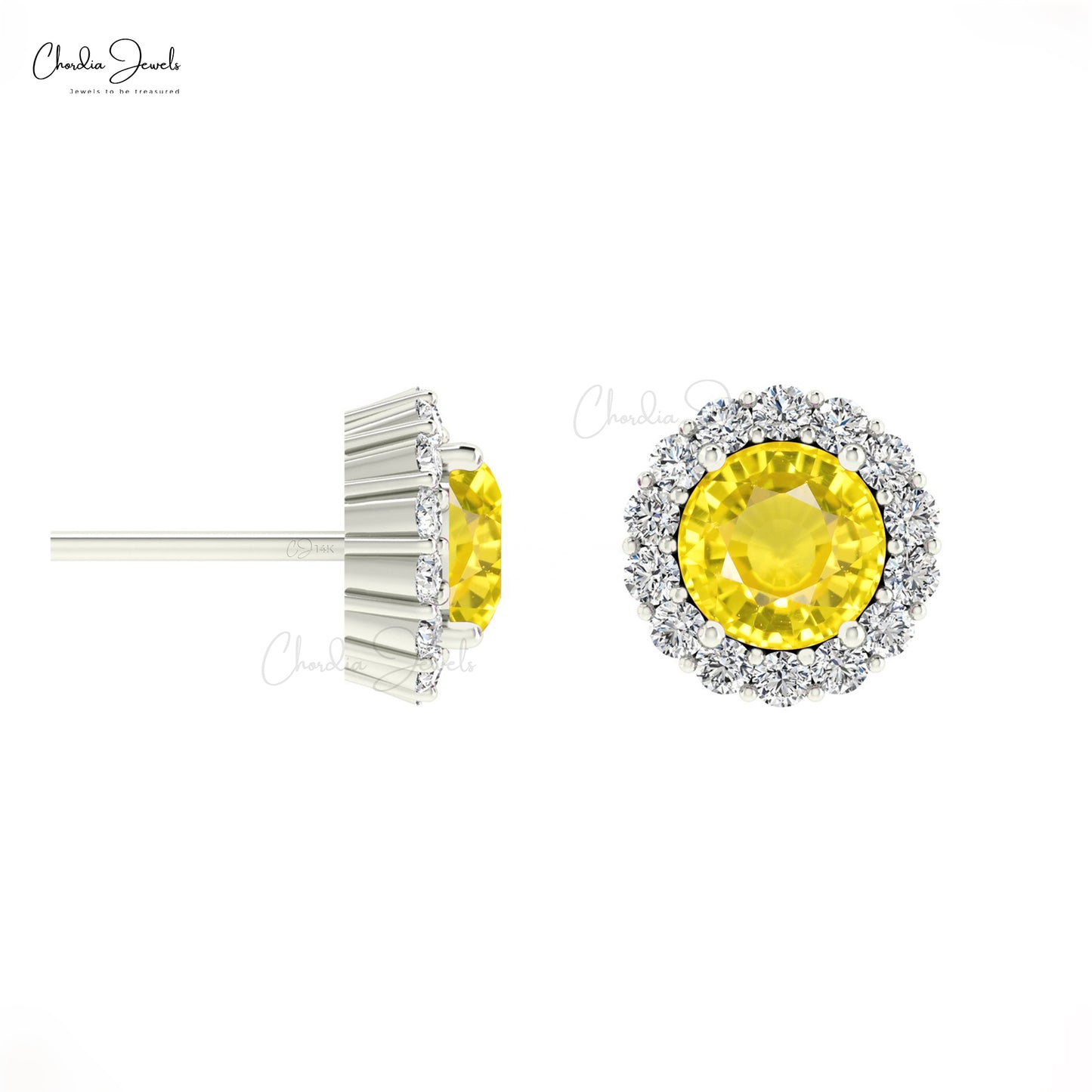 Round Cut Gemstone Earrings For Her