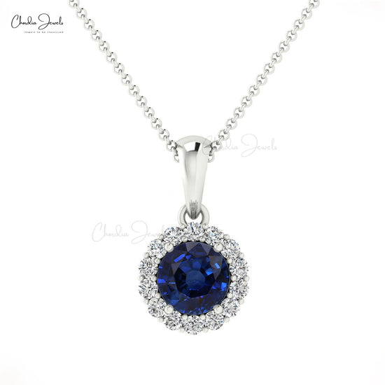 Buy Blue Sapphire Halo Pendant