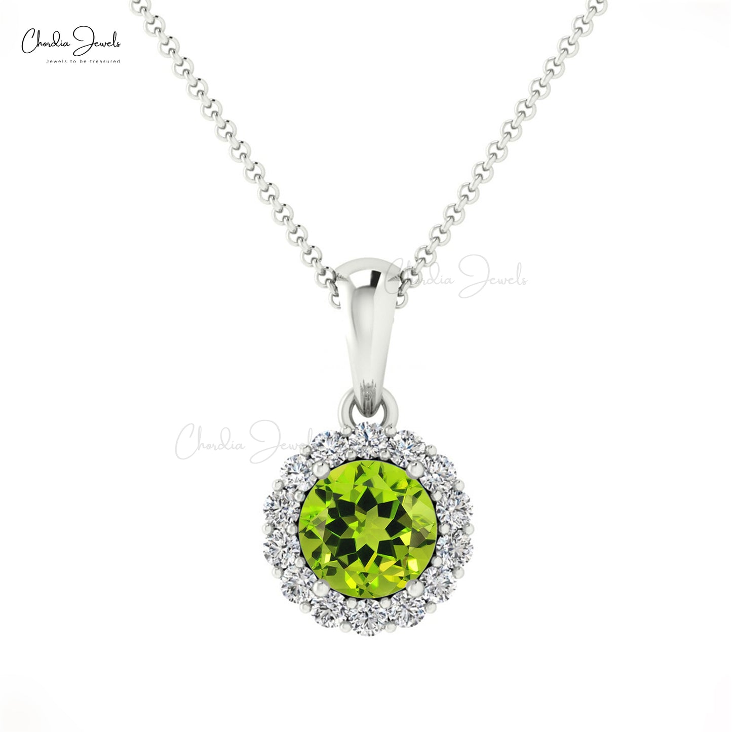 Buy Peridot Halo Pendant