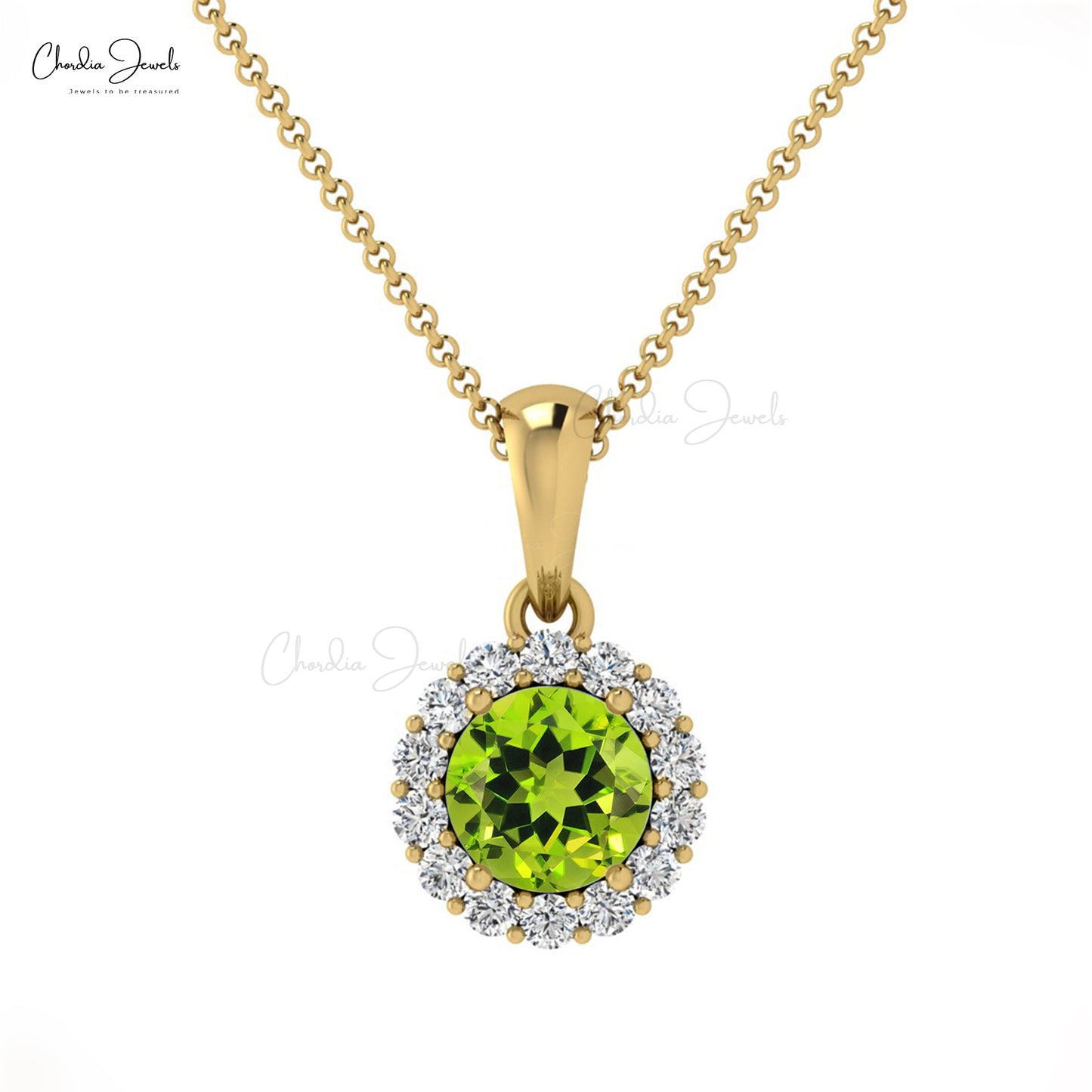 Buy Peridot Halo Pendant