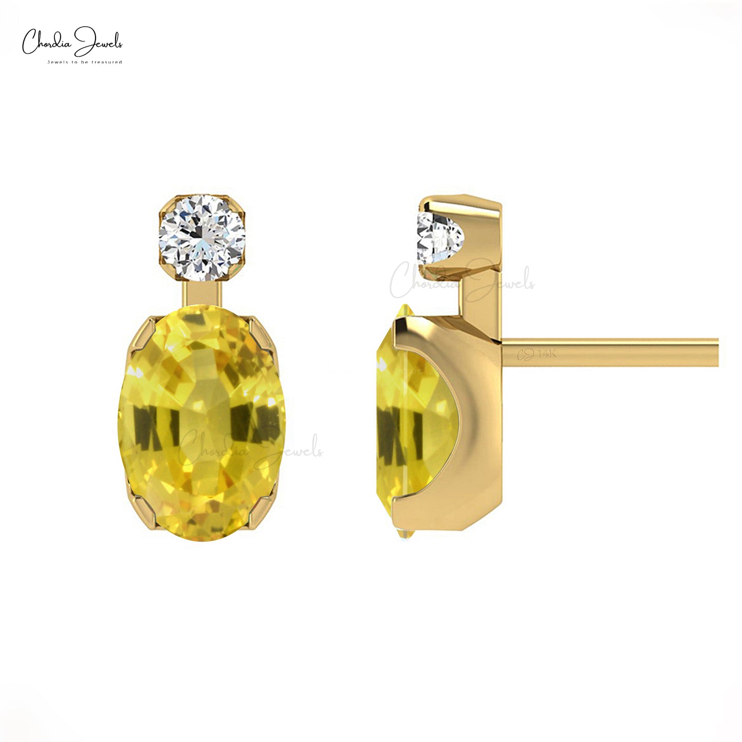 Yellow gold gemstone earrings hotsell