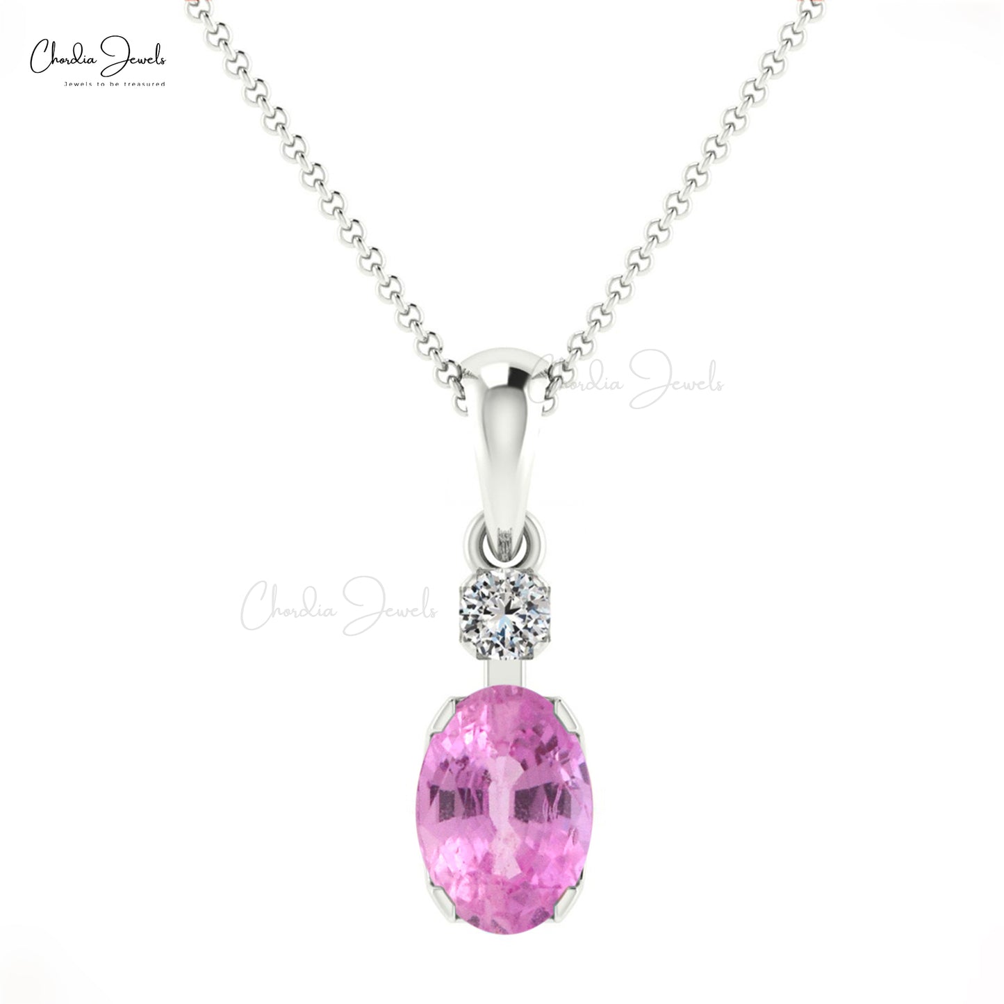 Buy Pink Sapphire Dainty Pendant in 14k Real Gold