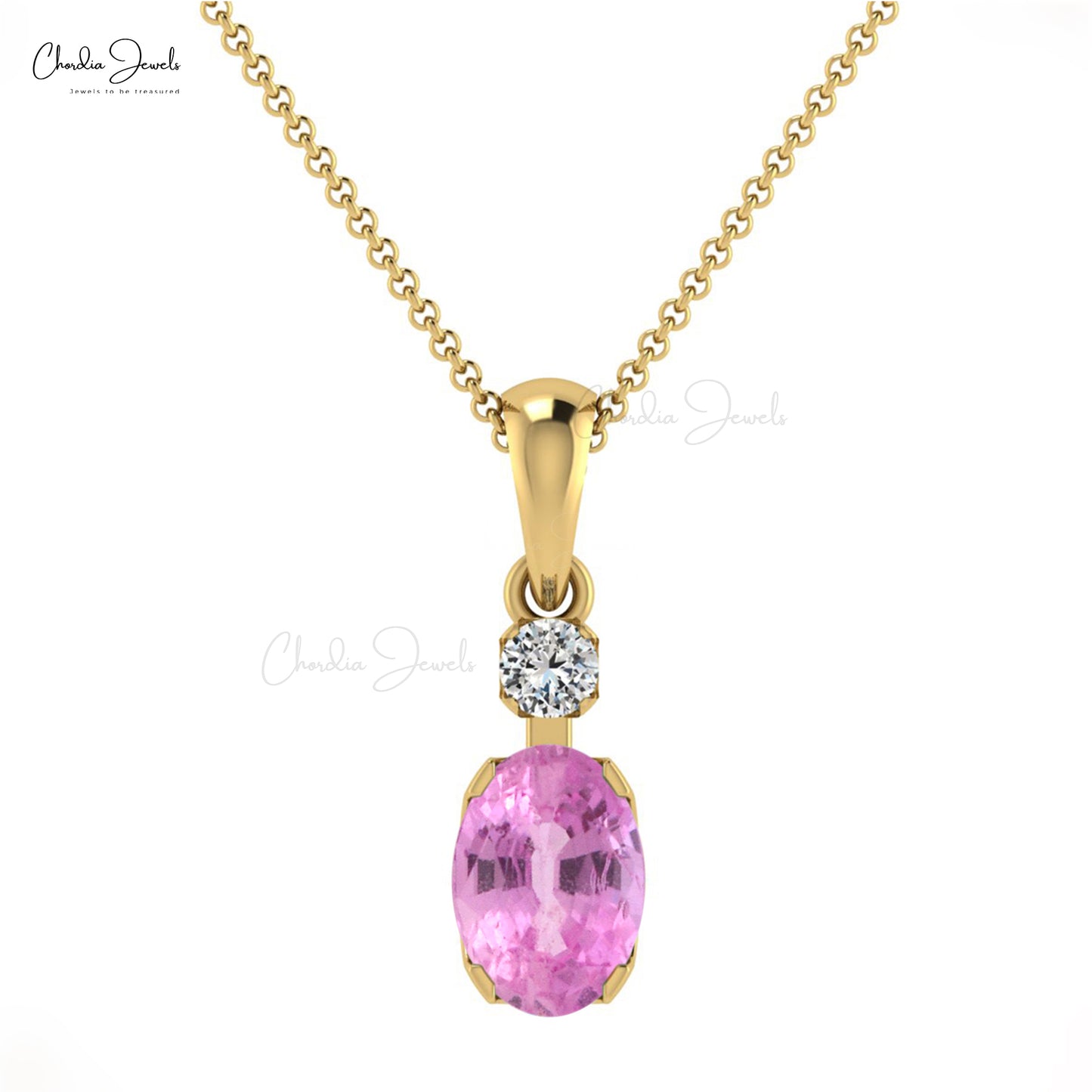 Buy Pink Sapphire Dainty Pendant