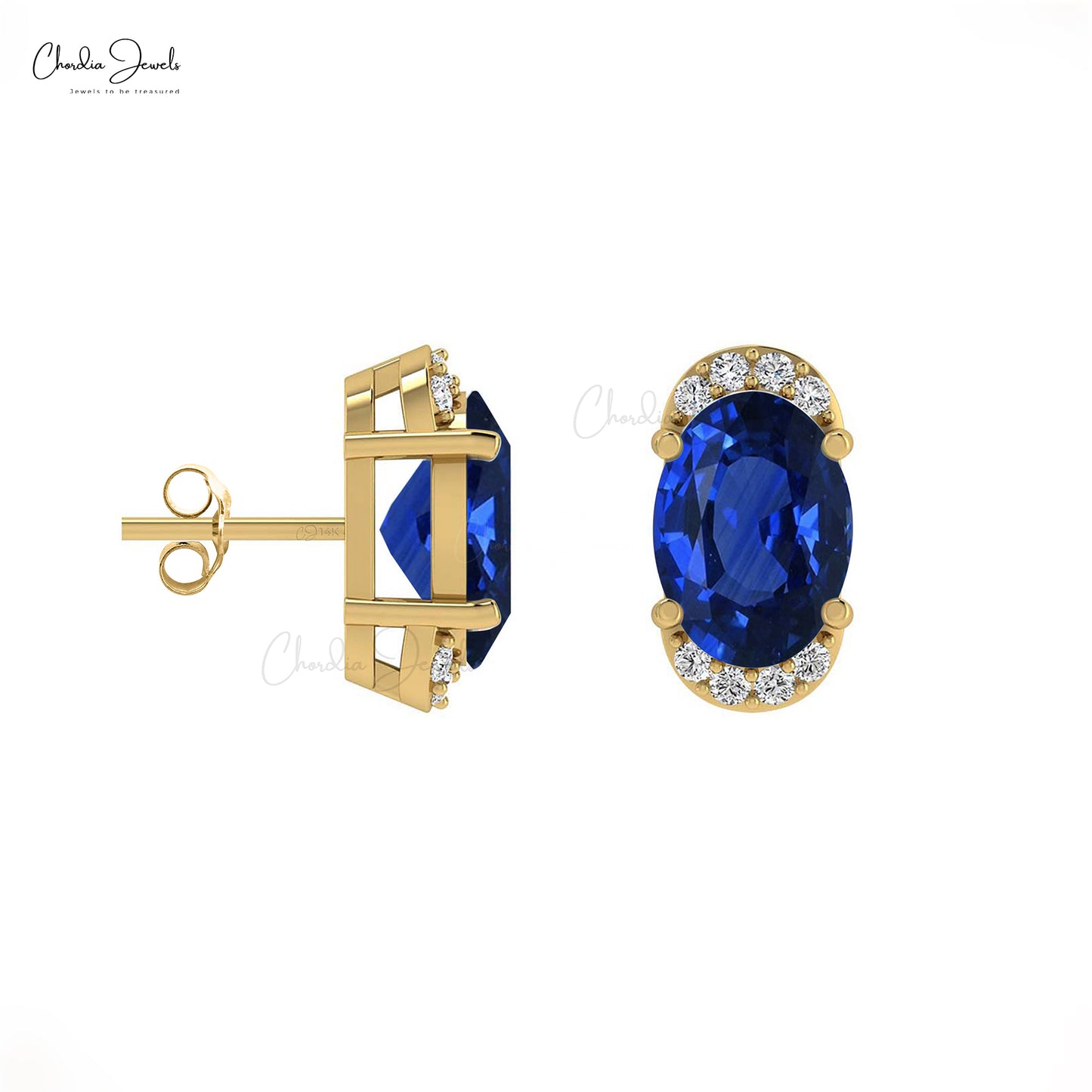 Half Halo Diamond Studs For Women
