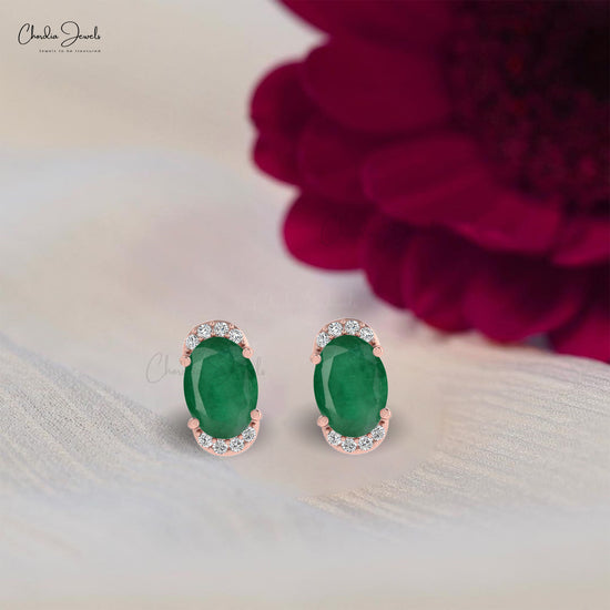 Find perfect finishing touch with these green emerald earrings.