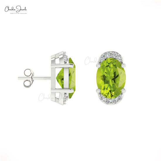 Buy Peridot Halo Earrings