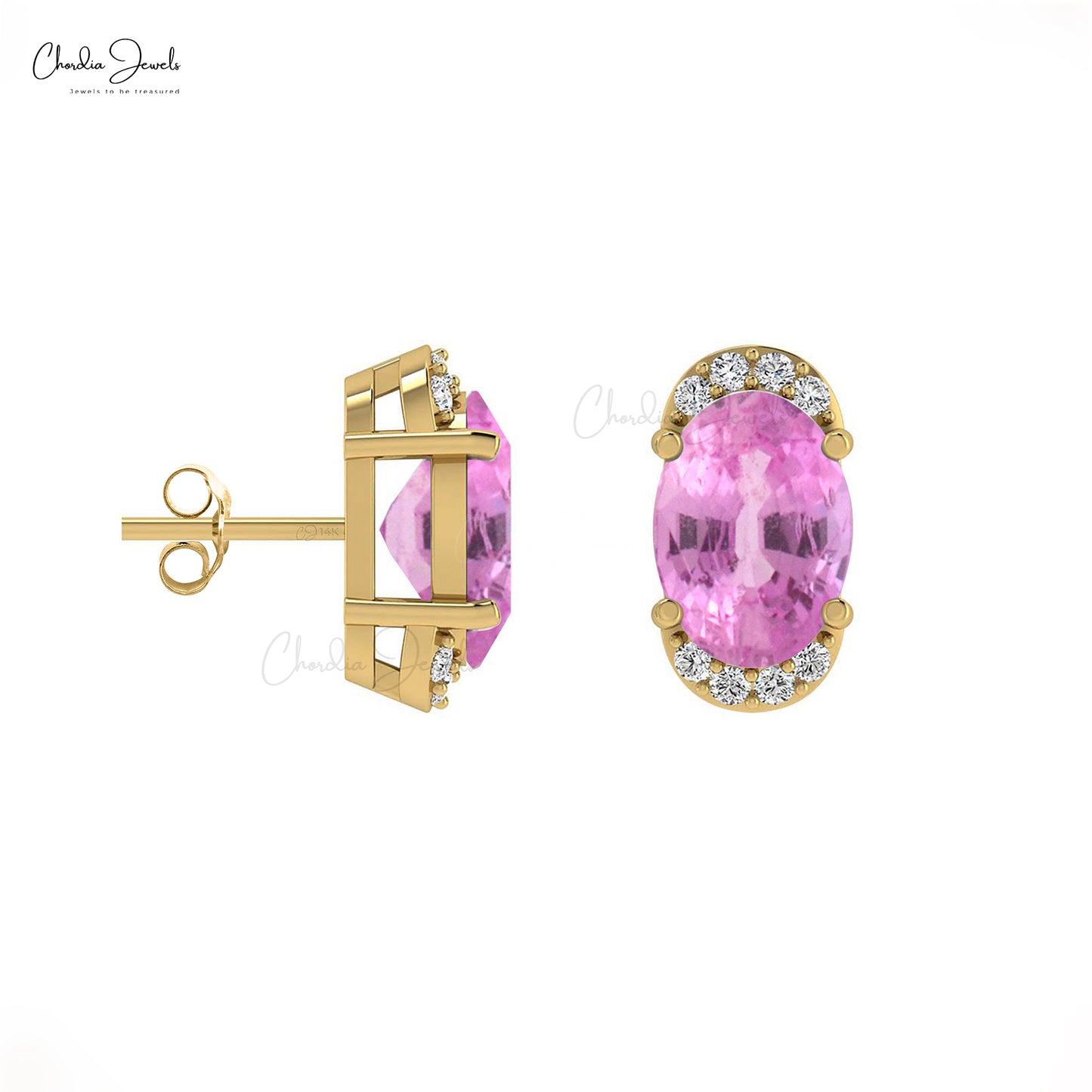 Diamond Half Halo Push Back Earrings