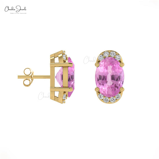 Diamond Half Halo Push Back Earrings