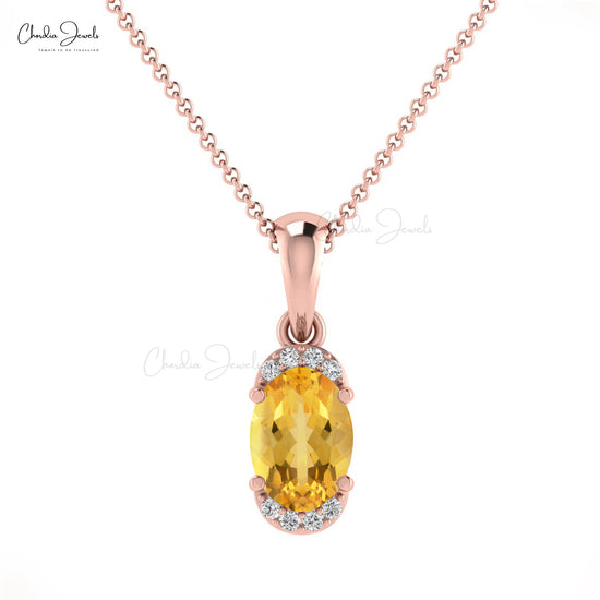 Buy Citrine Half Halo Pendant