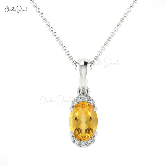 Buy Citrine Half Halo Pendant