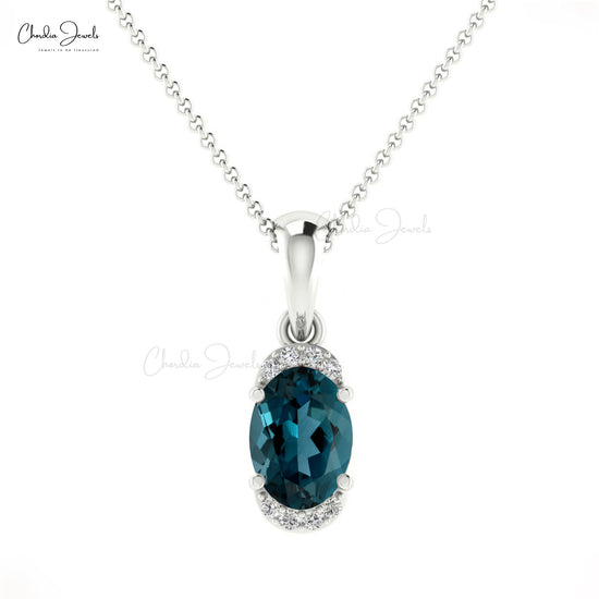 Buy London Blue Topaz Halo Pendant