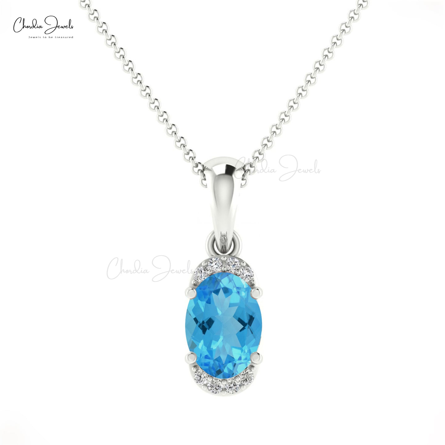 Topaz Half Halo Pendant