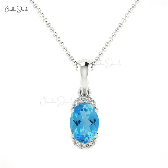 Topaz Half Halo Pendant