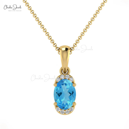 Topaz Half Halo Pendant