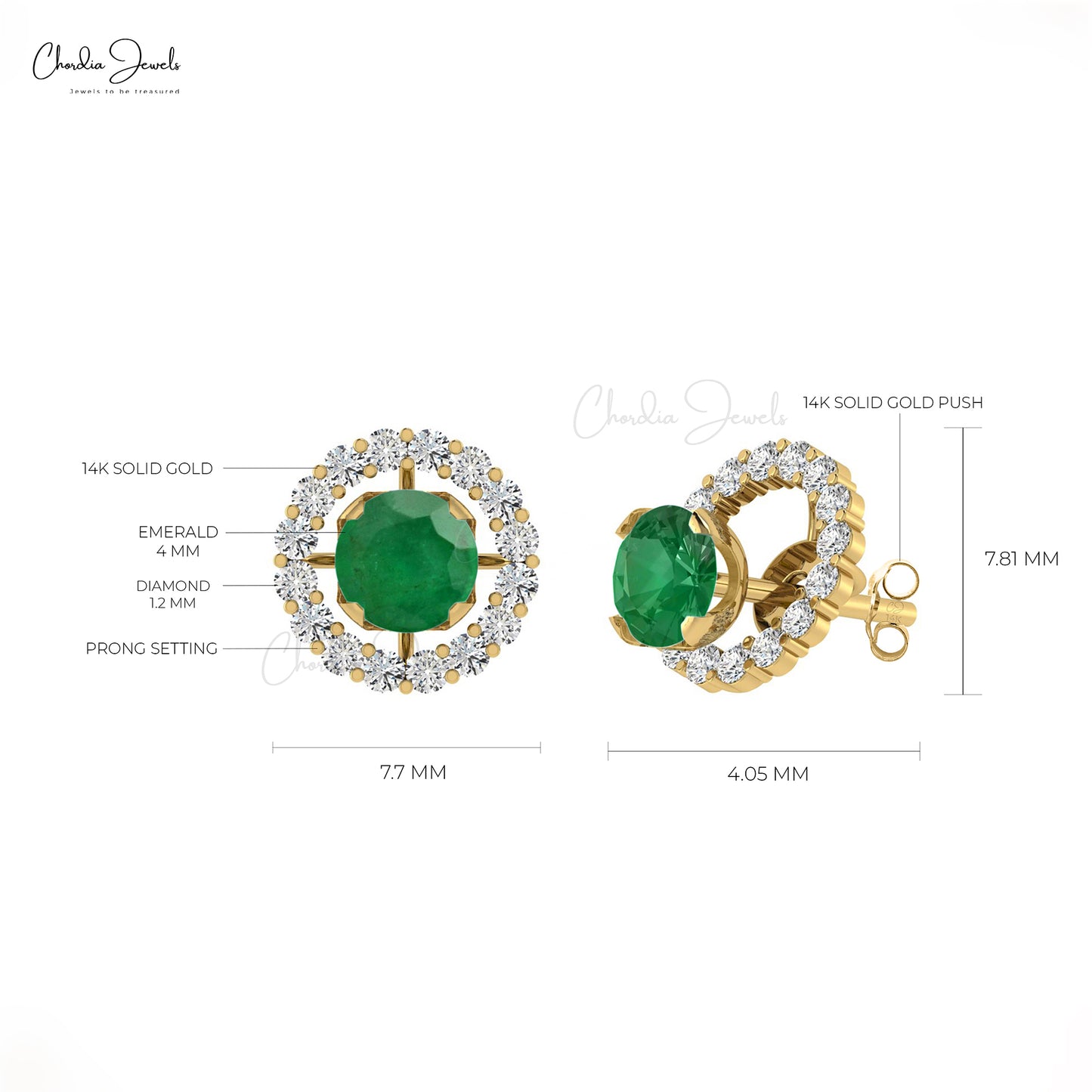 Elevate your elegance with these emerald stud earrings.