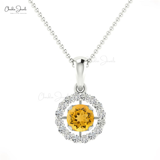 Buy Citrine Halo Pendant