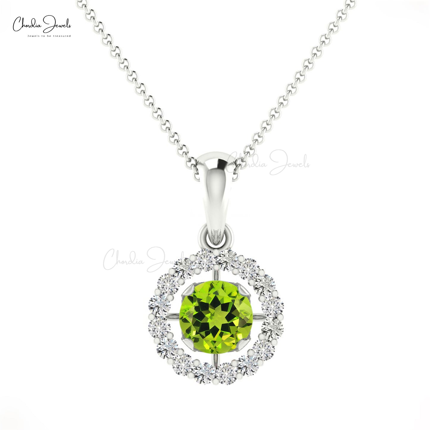 Buy Peridot Halo Pendant