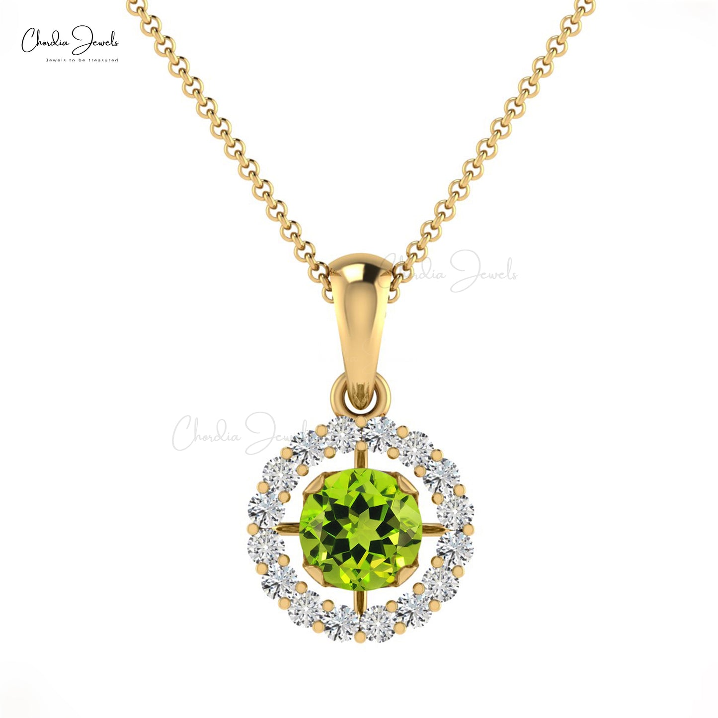 Buy Peridot Halo Pendant