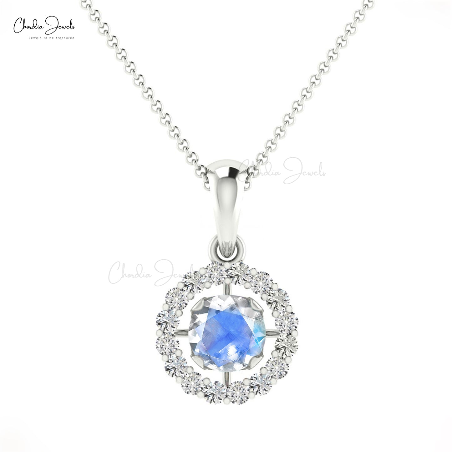 Buy Rainbow Moonstone Halo Pendant