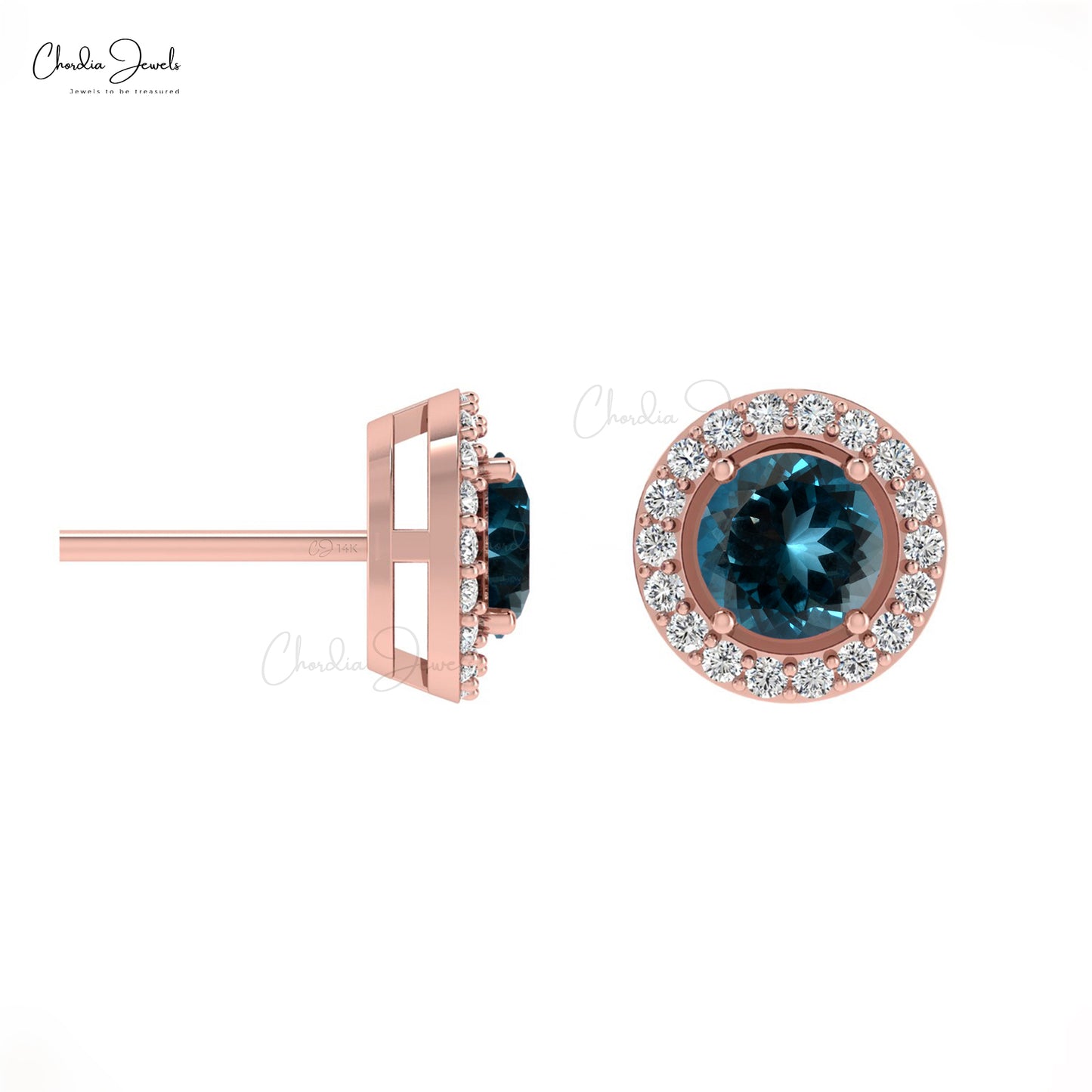 Buy London Blue Topaz Halo Earrings