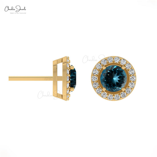 Buy London Blue Topaz Halo Earrings