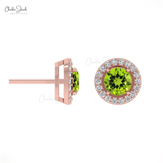 Buy Peridot Halo Earrings