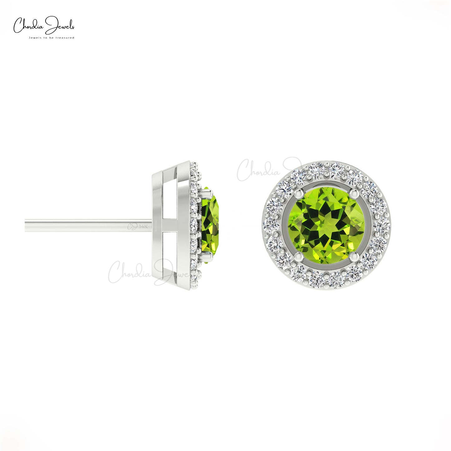 Buy Peridot Halo Earrings