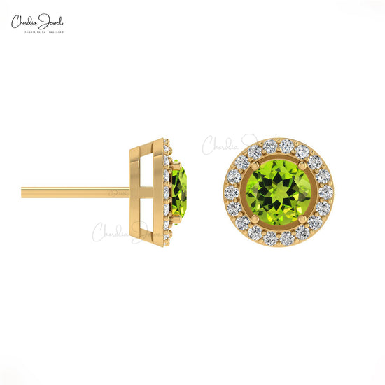 Buy Peridot Halo Earrings