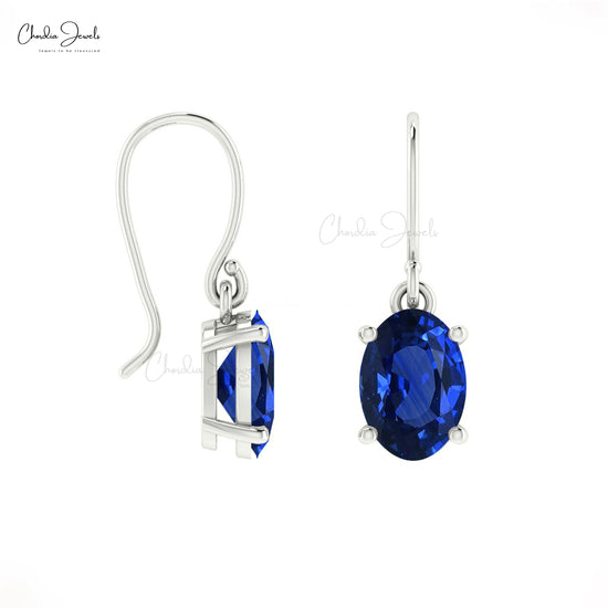 Blue Sapphire Dangle Earrings