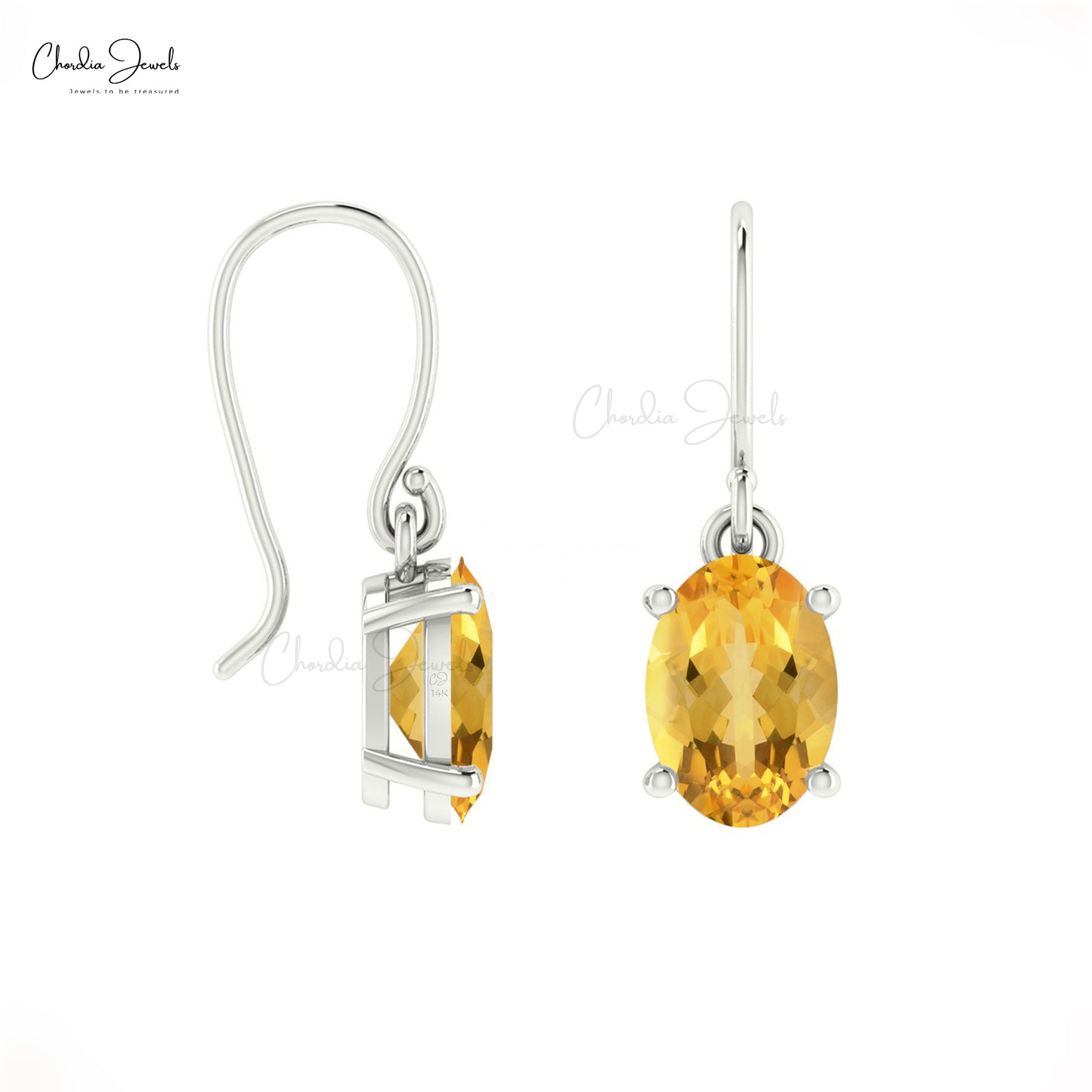 Oval Cut Citrine Earrings