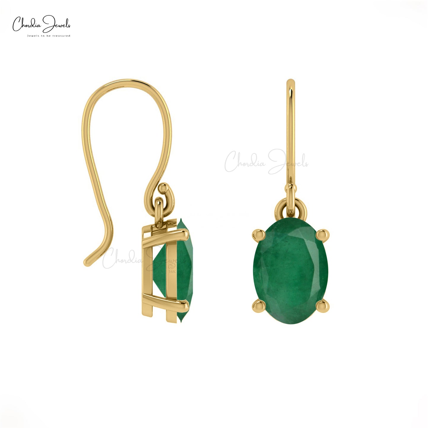 Real Emerald Dangle Earrings