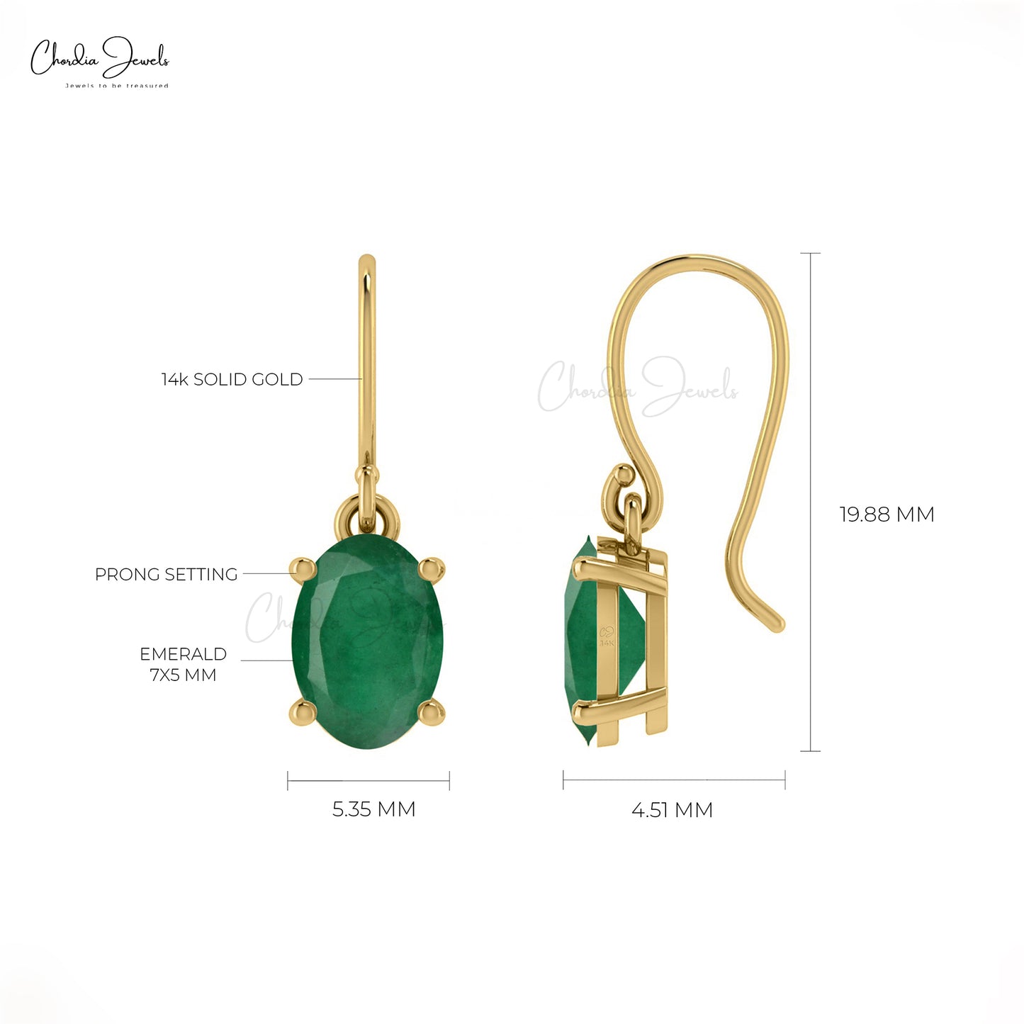 Emerald Solitaire Earrings
