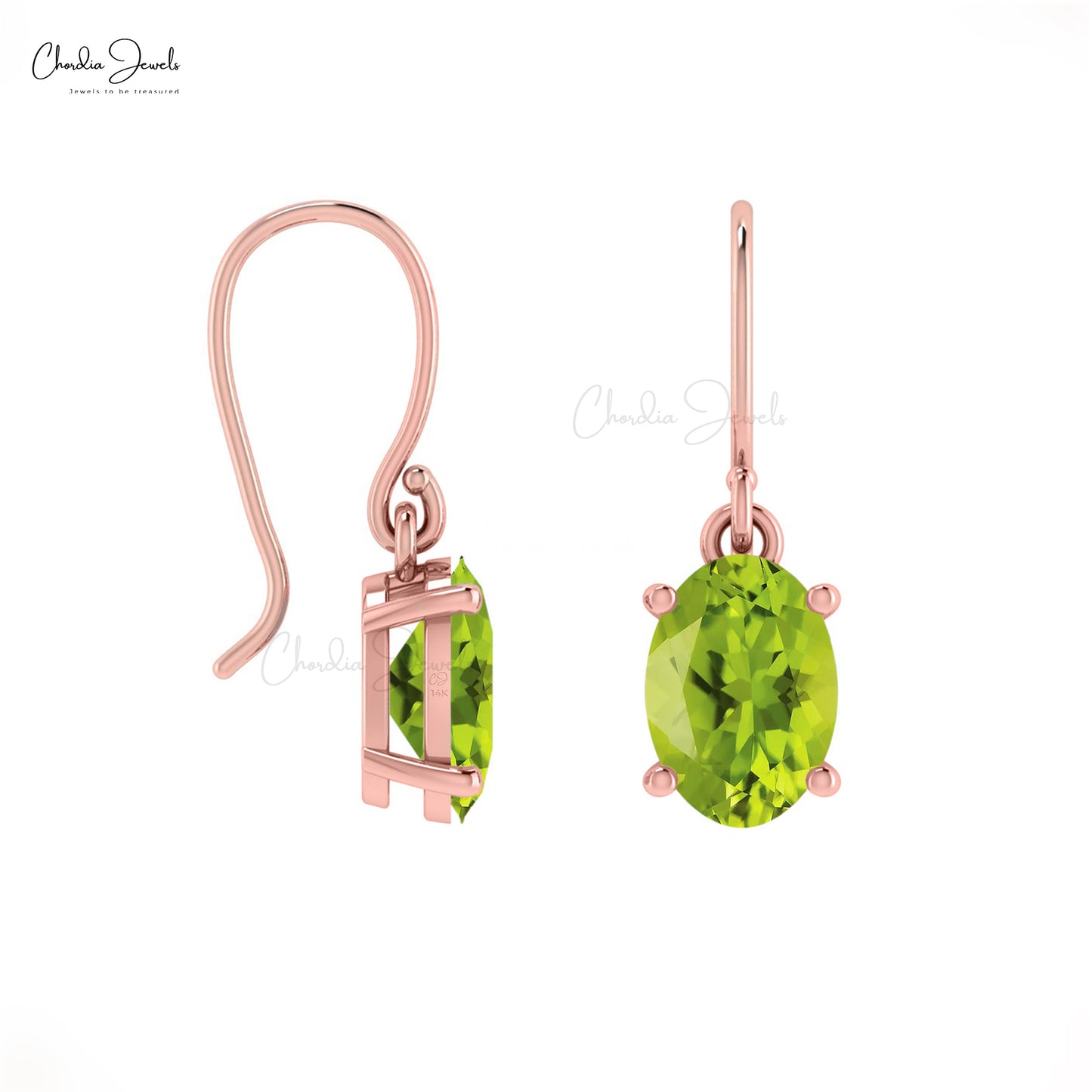 Elegant Bezel Peridot and Diamond Drop Rose Gold Earrings - Afrogem  Jewellers
