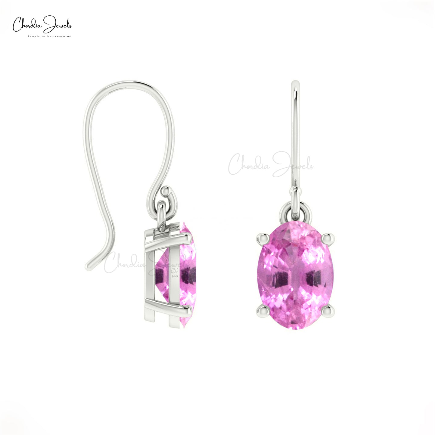 Pink Sapphire Dangle Earrings