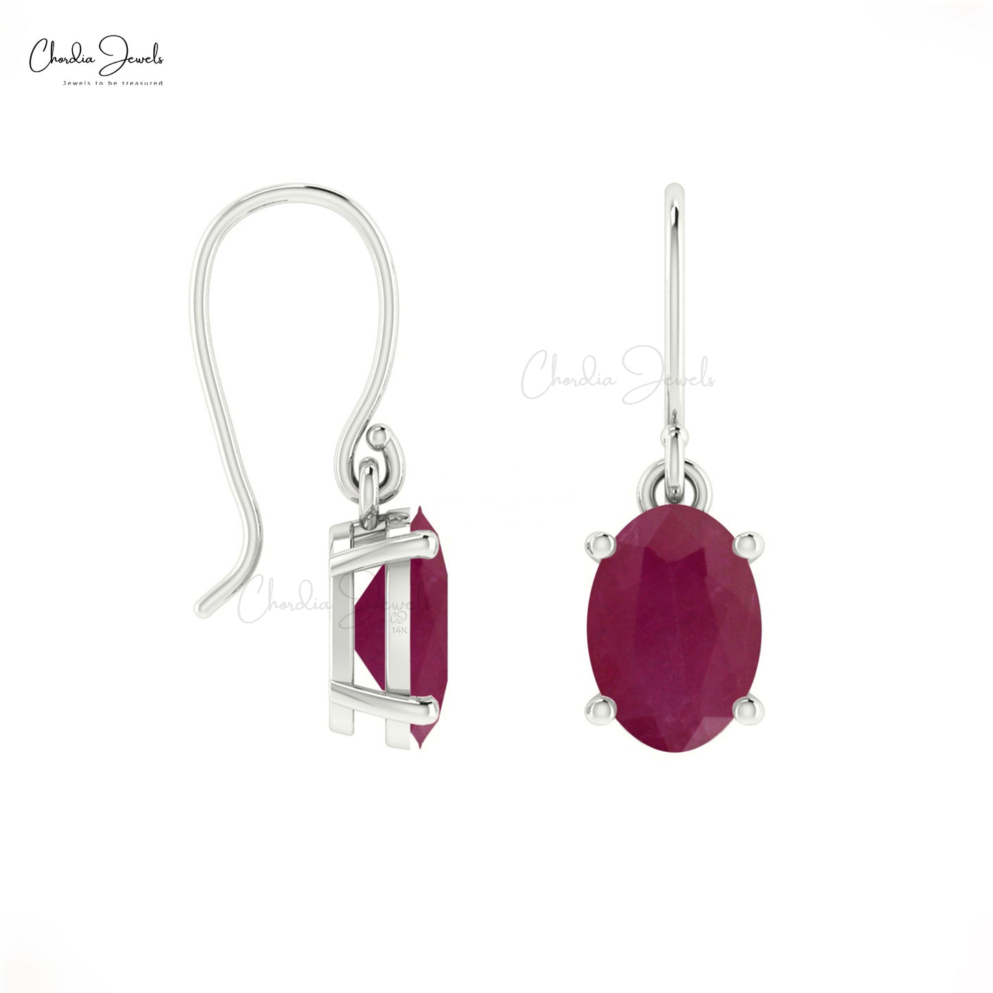 Buy Ruby Dangle Earrings