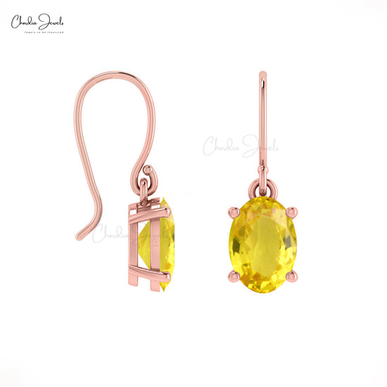 Buy Yellow Sapphire Dangle Earrings