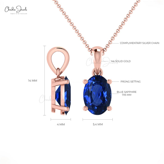 Buy Blue Sapphire Dainty Pendant