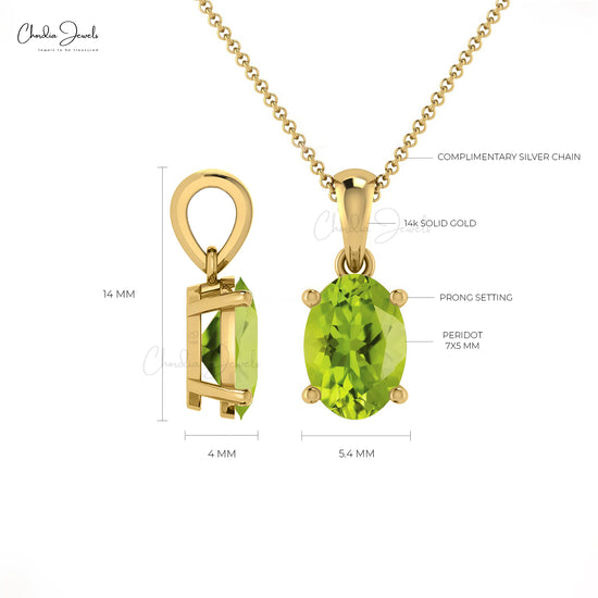 Buy Peridot Solitaire Pendant