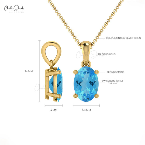 Buy Swiss Blue Topaz Necklace