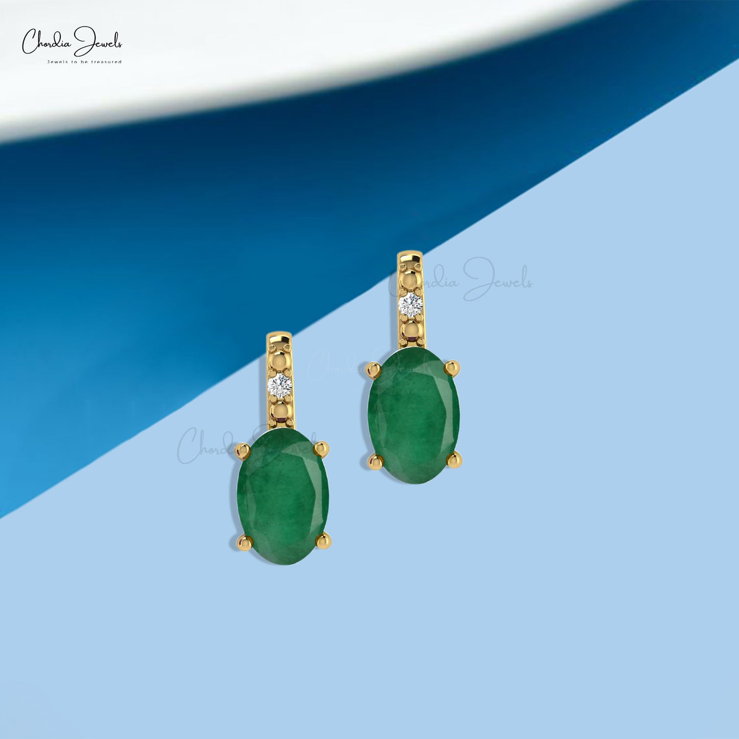 Adorn yourself with our emerald and diamond earrings