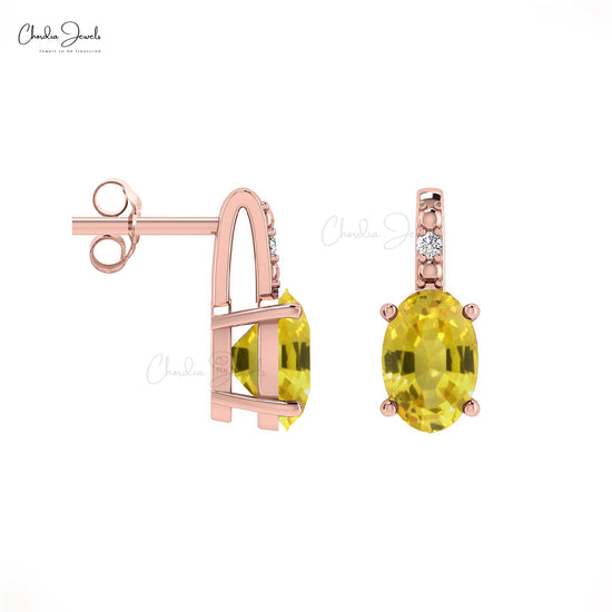 Yellow Sapphire Stud Earrings