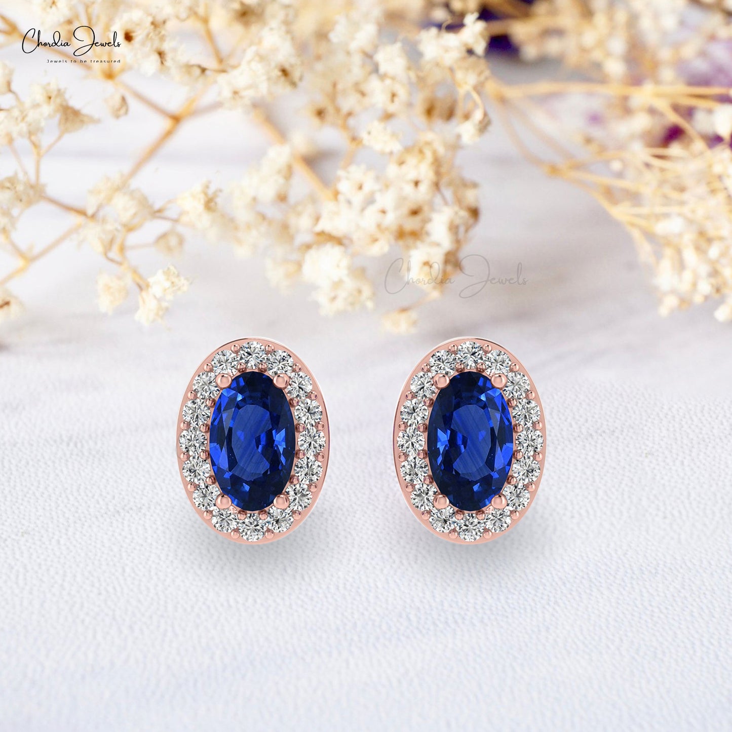 Load image into Gallery viewer, diamond and blue sapphire earrings
