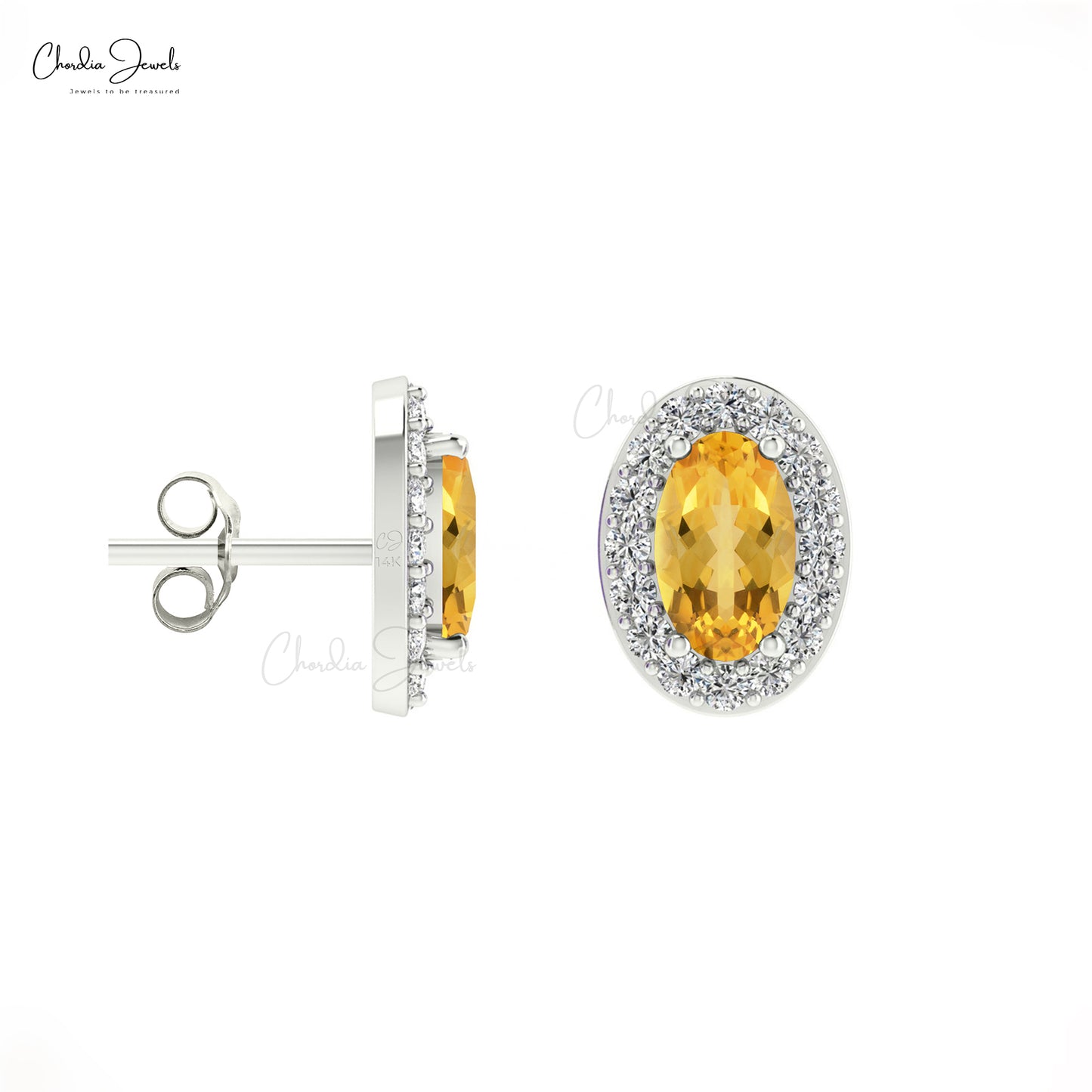 Natural Oval Cut Gemstone Earrings